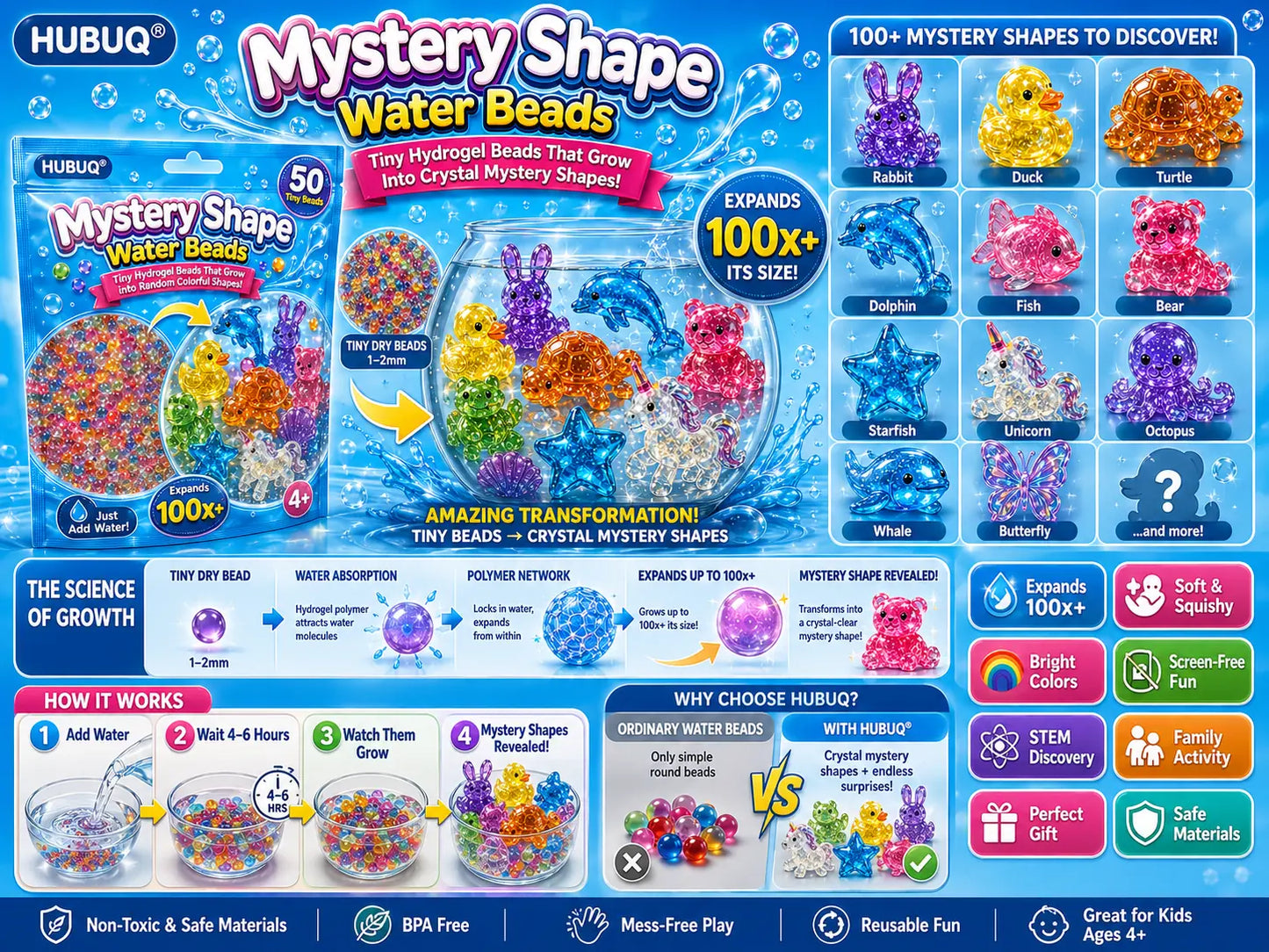 HUBUQ® Mystery Shape Water Beads